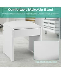 Volenca Vanity Makeup Dressing Table Set with Flip Top Mirror and Cushioned Stool