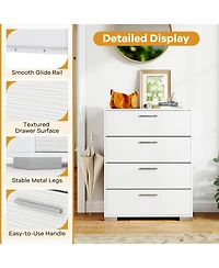 Volenca 4 Drawer Storage Cabinet with Metal Legs Handles with Anti-Toppling Devices