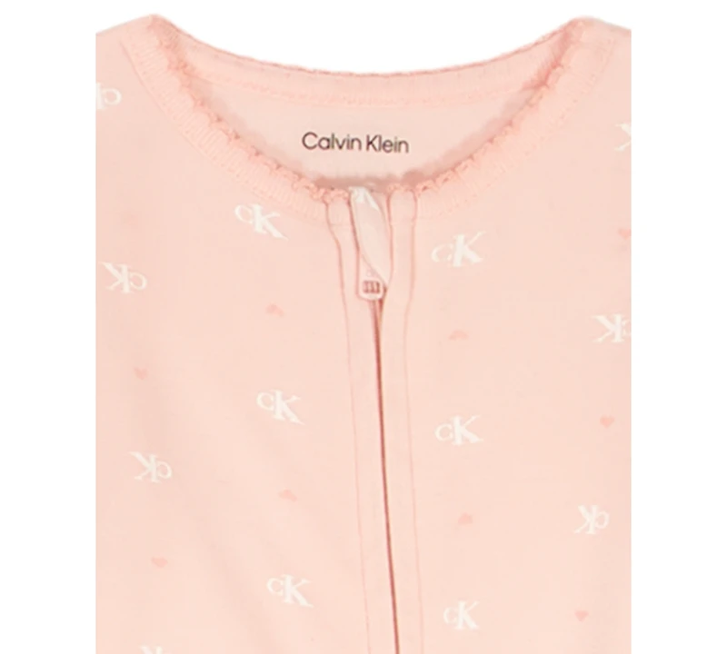 Calvin Klein Baby Girls Printed Footed Coverall