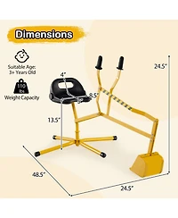 Gymax Kids Ride on Sand Digger w/ 360° Rotatable Seat Flexible Shovel for Dirt Snow