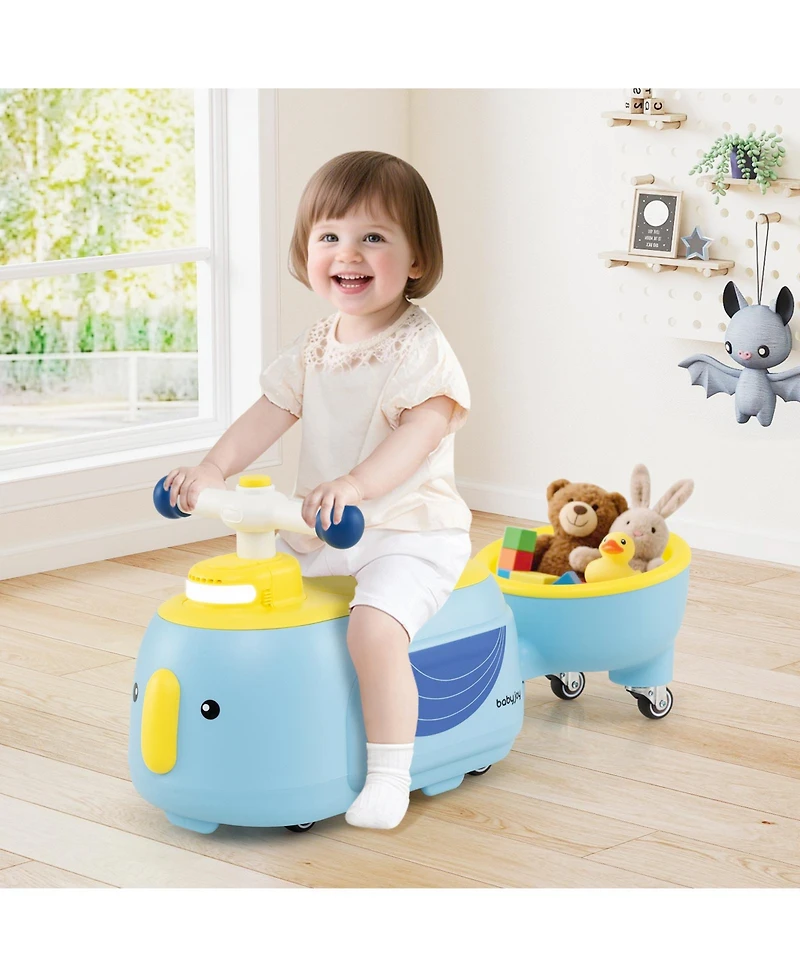 Gymax 2-in-1 Kids Ride on Toy Toddlers Sliding Car w/Detachable Trailer for Children