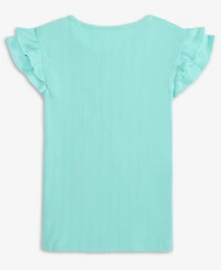 Epic Threads Little & Big Girls Ruffled-Sleeve Pointelle Top, Macy's Exclusive