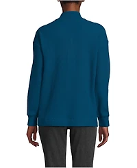Lands' End Women's Long Sleeve Waffle Shawl Collar Henley