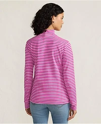 Lands' End Women's Tall Relaxed Cotton Long Sleeve Mock Turtleneck
