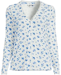 Lands' End Women's Pointelle Long Sleeve Sleep Cardigan