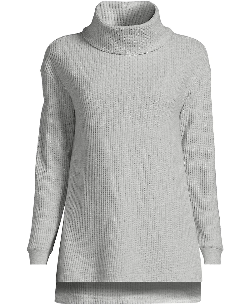 Lands' End Plus Long Sleeve Waffle Cowl Neck Tunic