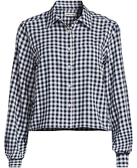 Lands' End Plus Cropped Flannel Shirt