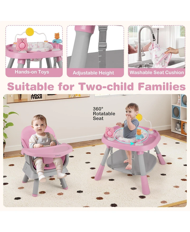 Gymax Baby 16-in-1 High Chair w/ Activity Center Booster Seat Building Block Table