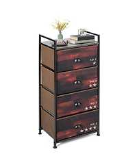 Industrial 4 Fabric Drawers Storage Dresser with Fabric Drawers and Steel Frame