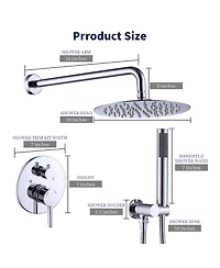Rainsken Chrome Shower Faucet Combo Set with 10 Inch Rainfall Head & Handheld, Wall-Mounted for Bathroom Renovation and Daily Use,Silver