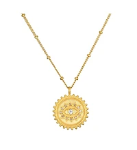 Satya Jewelry True Visionary White Topaz Evil Eye Necklace