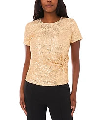 Vince Camuto Women's Short Sleeve Side Knot Top