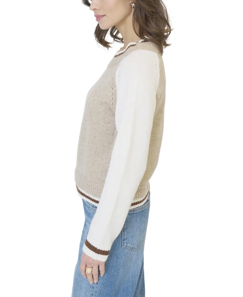 Central Park West Women's Olivia Baseball Sweater