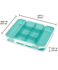 Sterilite Divided Case Stackable Plastic Small Storage Lidded Container, 12 Pack