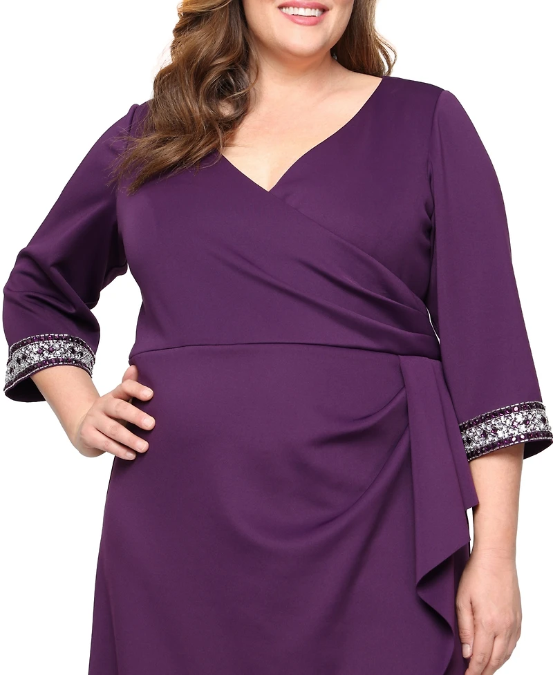 Alex Evenings Plus Long Stretch Scuba Crepe Dress