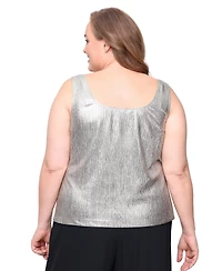 Alex Evenings Women's Plus Foil Knit Twinset
