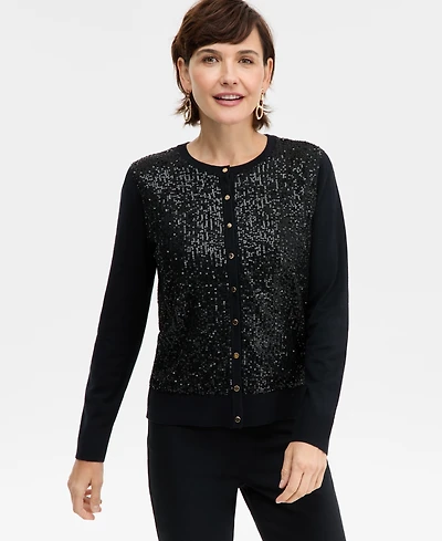 Jm Collection Women's Sequin Party Cardigan, Macy's Exclusive
