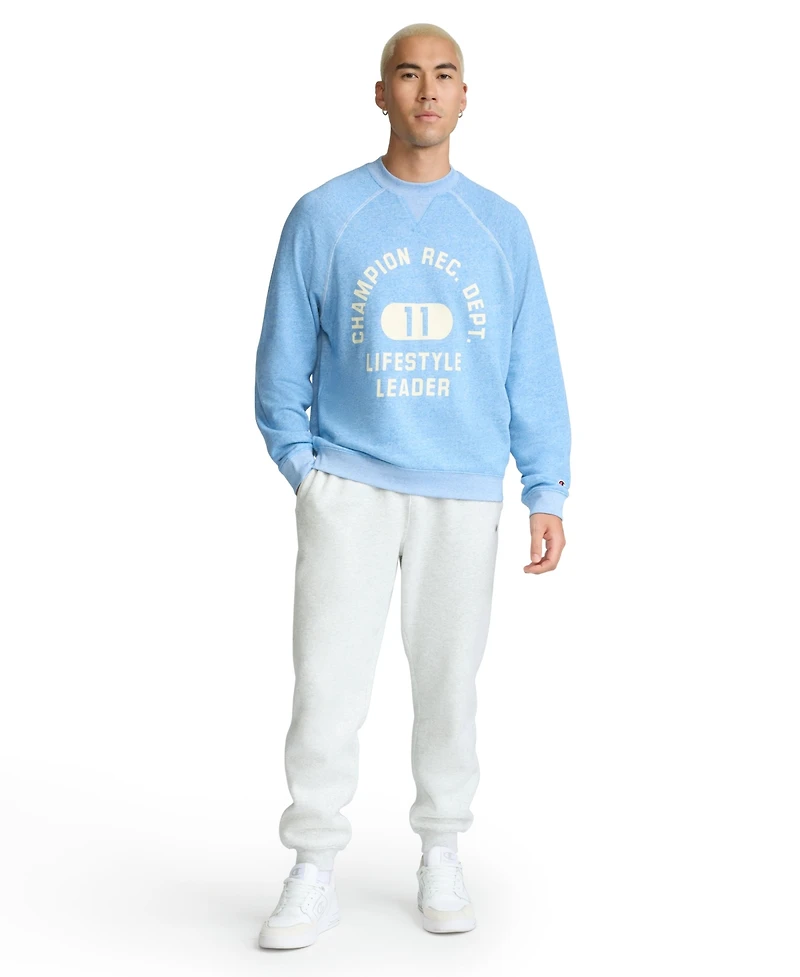 Champion Men's Raglan Crewneck Logo Sweatshirt