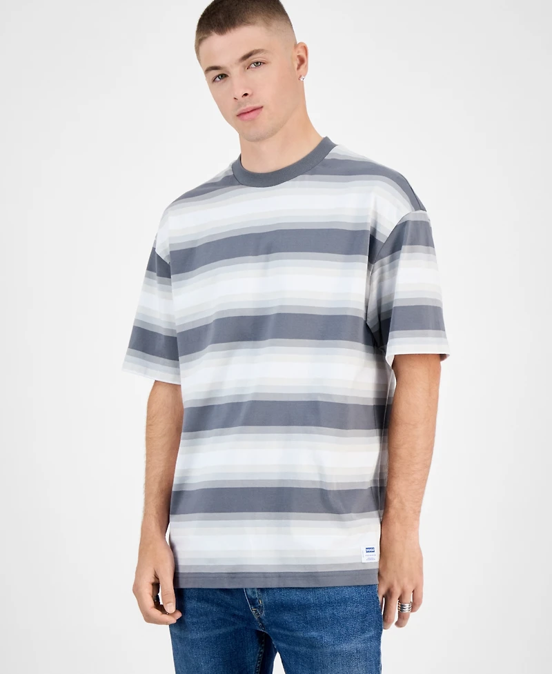 Hugo Boss Men's Cotton Nisote Short-Sleeve Striped Crewneck T-Shirt