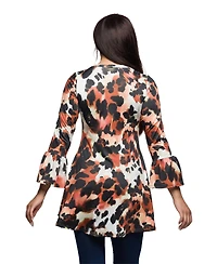 24seven Comfort Apparel Women's Scoop Neck Bell Sleeve Tunic Top