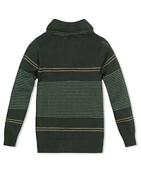 Hope & Henry Baby Boys Organic Long Sleeve Striped Shawl Collar Sweater
