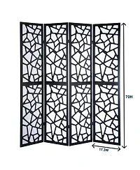 Streamdale Furniture Giyano 4 Panel Screen Room Divider, Black