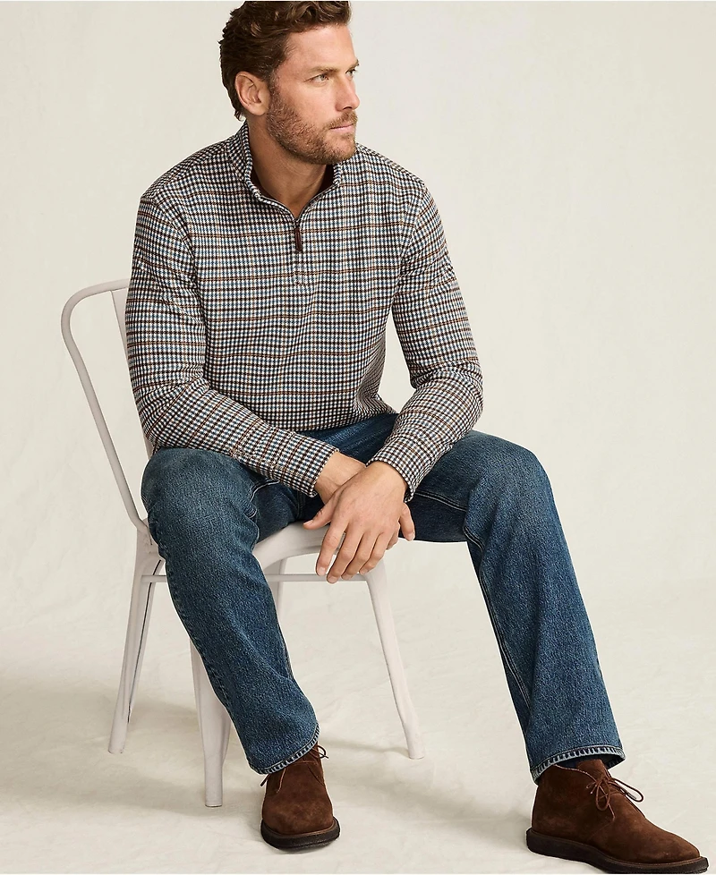 Lands' End Big & Tall Bedford Rib Casual Quarter Zip Sweater