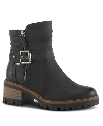 Spring Step Smokies Lug Sole Booties with Buckle Accent and Water-Resistant Finish