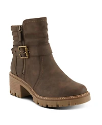 Spring Step Smokies Lug Sole Booties with Buckle Accent and Water-Resistant Finish