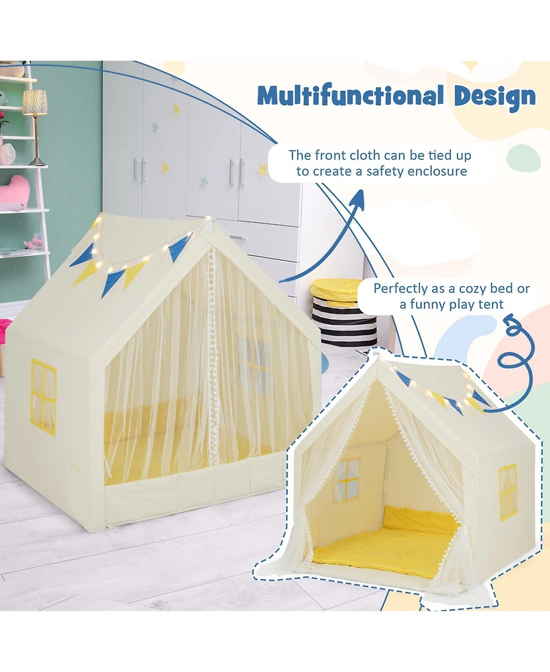 48 x 42 50 Inch Large Play Tent with Washable Cotton Mat Holiday Birthday Gift for Kids