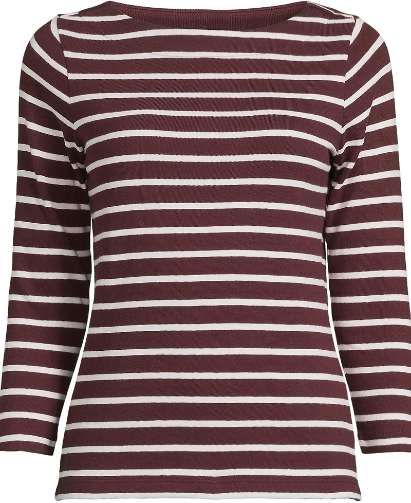 Lands' End Women's Plus Mariner Jersey Boatneck Top
