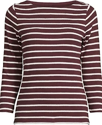 Lands' End Women's Plus Mariner Jersey Boatneck Top
