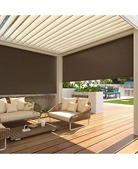Aecojoy Outdoor Roller Shade, 8'(W) x6'(H) Sun Shade Cover Canopy