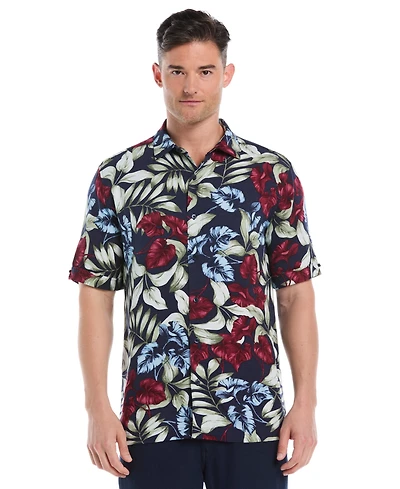 Cubavera Men's Floral Print Short Sleeve Shirt