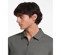 Michael Kors Men's Sleek Regular-Fit 1/4-Zip Pique Polo Shirt
