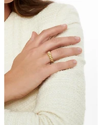 Devata Puffy Ribbed Ring in Gold Plated Sterling Silver