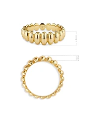 Devata Puffy Ribbed Ring in Gold Plated Sterling Silver
