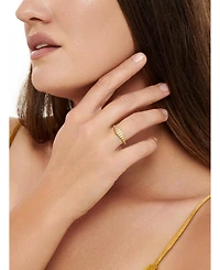 Devata Ribbed Ring Gold Plated Sterling Silver, 9