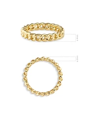 Devata Cuban Link Ring Gold Plated Sterling Silver, 9