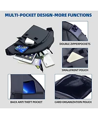 Anti Theft Travel Bag, Crossbody Bags Chest Sling Bag Purses for Women Men Black Right