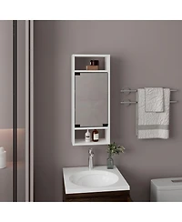 Depot E-Shop Sayre Medicine Cabinet, 1 Door, 5 Shelves, 1 Mirror, White