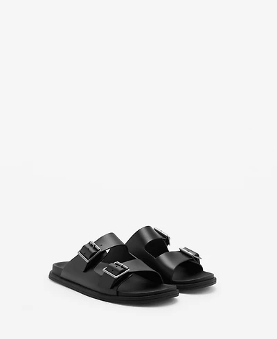 Mango Men's Buckles Leather Sandals
