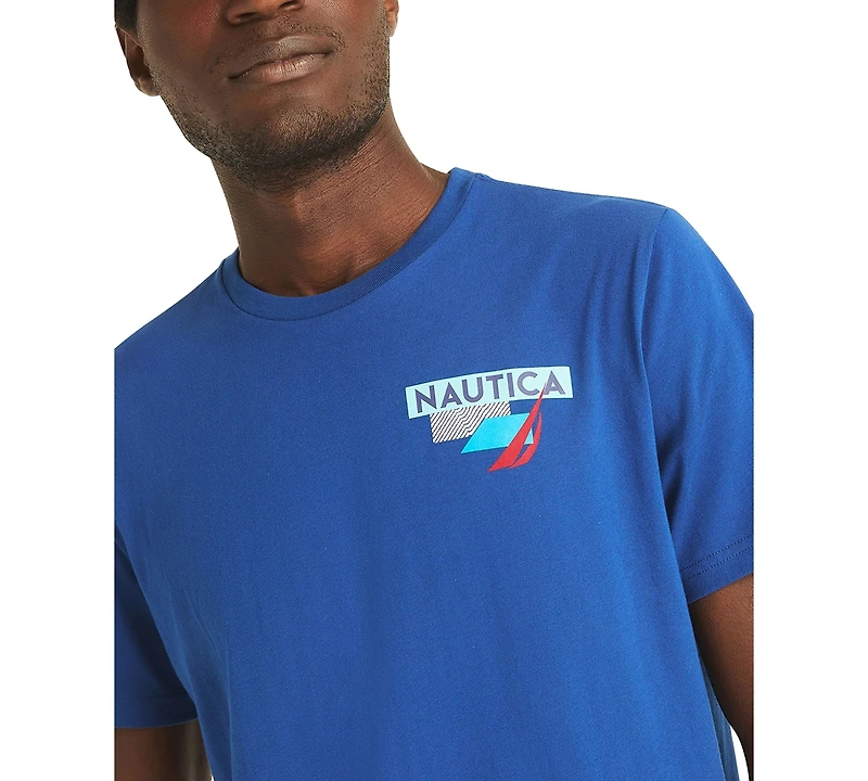 Nautica Men's Crewneck Geo Sailing T-Shirt