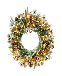 Puleo Pre-Lit Decorated Christmas Wreath