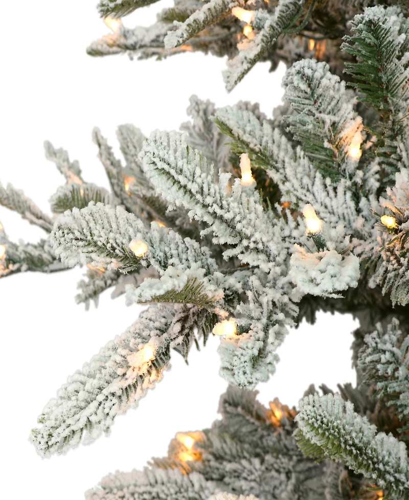 Puleo 3FT Pre-Lit Flocked Franklin Fir Artificial Christmas Tree