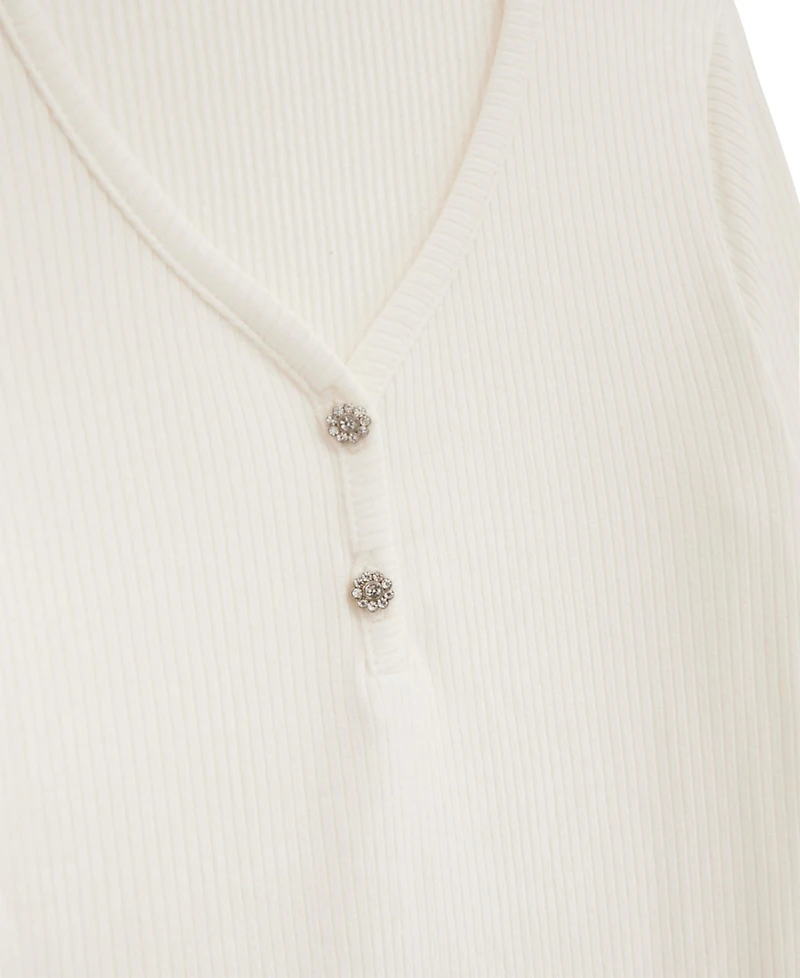 Guess Girls 7-16 Mini Me Style Stretch Rib Long Sleeve T-Shirt