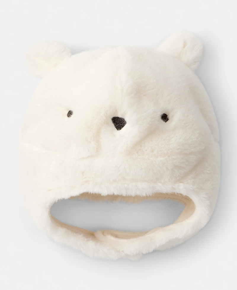 Carter's Baby Boys or Girls Polar Bear Winter Trapper Hat