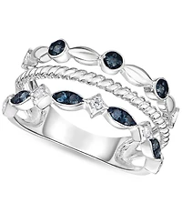 Macy's Blue Diamond Ring (1/4 ct. t.w.) in Sterling Silver