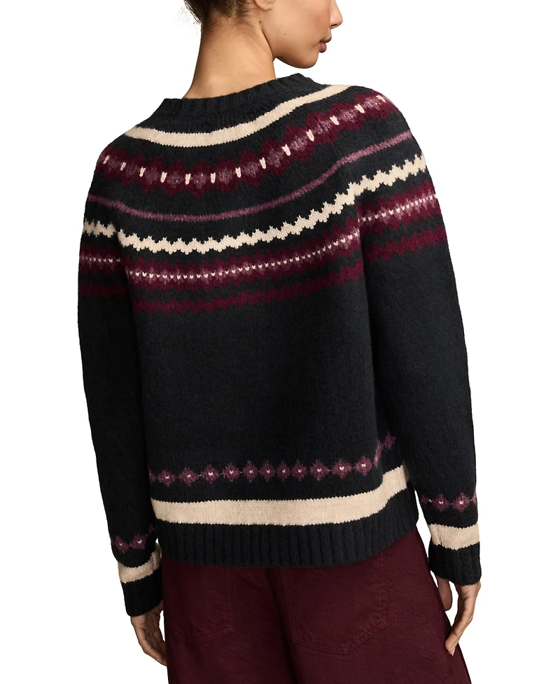 Lucky Brand Women's Fair Isle Crew neck Sweater