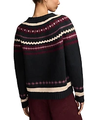 Lucky Brand Women's Fair Isle Crew neck Sweater